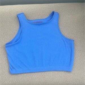 Blue Ribbed Tank Top